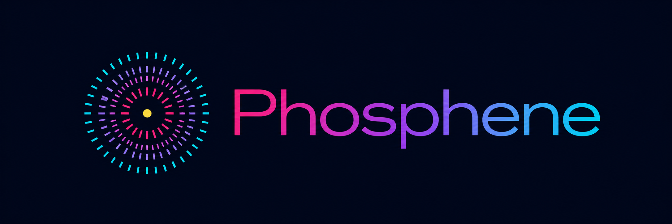 Phosphene full logo on the void background